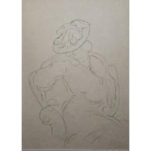 Louis Valtat. Portrait Of An Elegant Woman. Drawing.