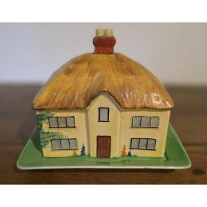 Carlton Ware Butter Dish. Thatched House. 1930