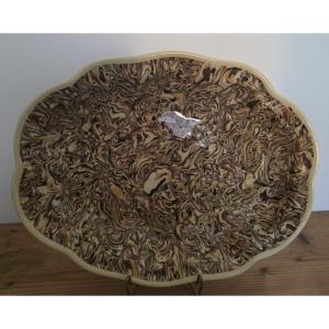 Apt Earthenware Dish. Mixed Clays. Bernard Workshop. Jean Faucon 