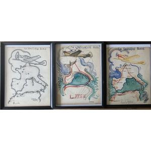 Pierre Le Trividic. (rouen School). Poster Designs For The 1948 Blue Cruise