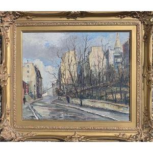 F Le Coadic. Rue St Vincent In Montmartre.1955. Oil On Canvas.