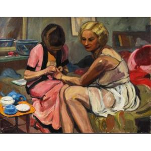 Georges Joubin. (1188.1993). Large Oil On Canvas Circa 1930.