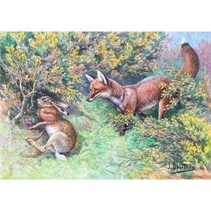 Joseph Oberthur, Caught Fox And Hare