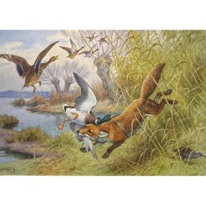 Georges Frédéric Rotig, Fox And Ducks