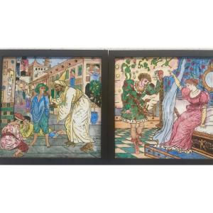 A Pair Of Hand Painted Copeland Tiles Circa 1880