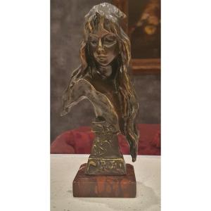 Carmela, Bronze Bust By Villanis