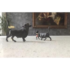 Two Vienna Bronze Bulls