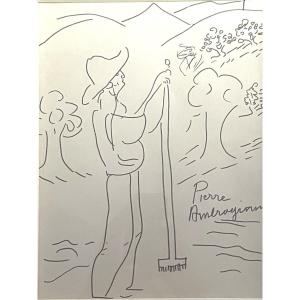 Pierre Ambrogiani (1907-1985) The Gardener, Felt-tip Pen On Paper