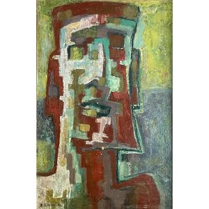 Daniel Jacques Allonsius (1923-1995) Painting Easter Island 1957