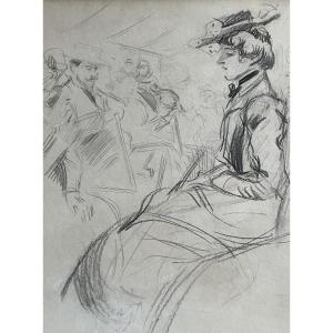 Belle époque 1900 - The Woman With The Hat - Pencil 