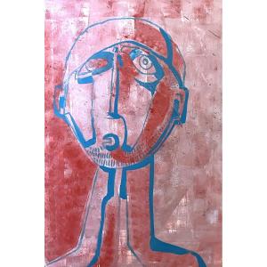 Allonsius Daniel Jacques (1923 - 1995) Portrait, Watercolor On Paper 