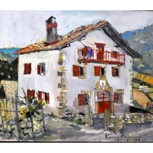 Peyranne Rémy (1938 - 2018) Basque Country, Oil On Canvas 