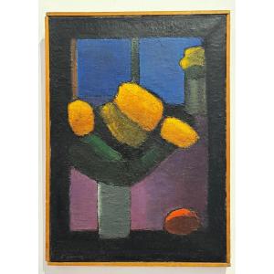 Jean Pierre Floch ( 1937 - 2015) Yellow Flowers - Oil On Canvas 1978