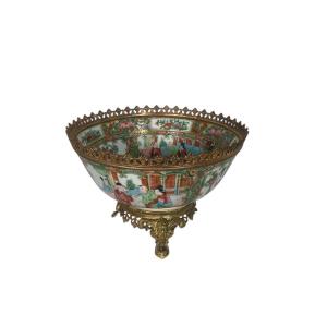 Cantonese Porcelain And Gilt Bronze Cup