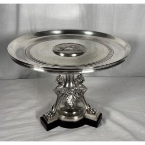 Silver-plated Bronze Cup With Neoclassical Napoleon III Decoration