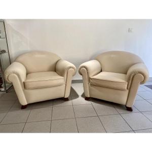 1930s Leather Club Armchairs