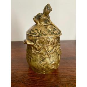 Henri Louis Levasseur (1853-1934) Bronze Tobacco Pot