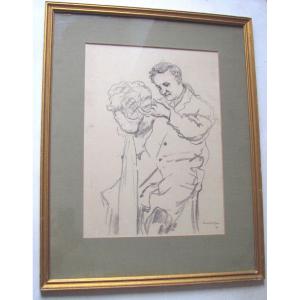 Portrait Of Charlie The Wigmaker - Kenneth Green (1916-1973)