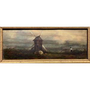 Painting - Dutch School - Animated Scene Near The Mill