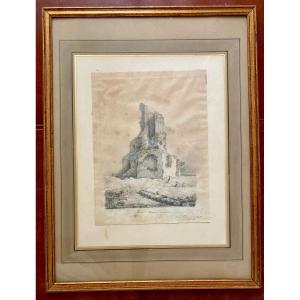 Drawing Of The Magne Tower In Nîmes - Elise De Colbert