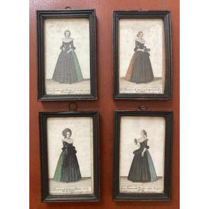 4 18th Century Fashion Plates - Katharina Heckel Sperling