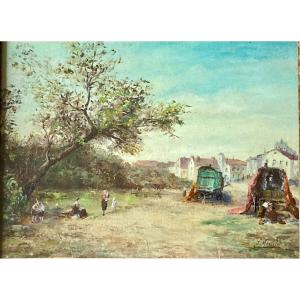 Caravans At Saintes-maries-de-la-mer - J. Martelet - Early 20th Century