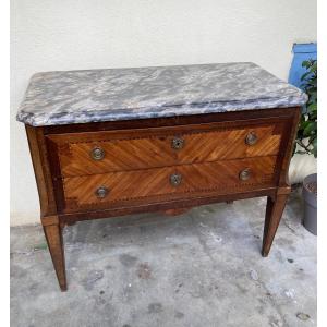 Two-drawer Chest - Louis XVI - Marquetry - 18th Century