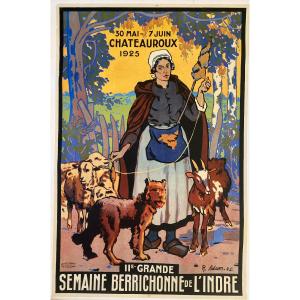 Raoul Adam Poster - Iie Grande Semaine Berrichone De l'Indre - Chateauroux 1925