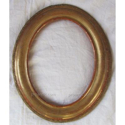 Oval Frame In Golden Wood