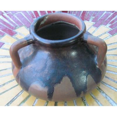 Important Vase With 3 Handles - Sandstone De Puisaye - Léon Pointu