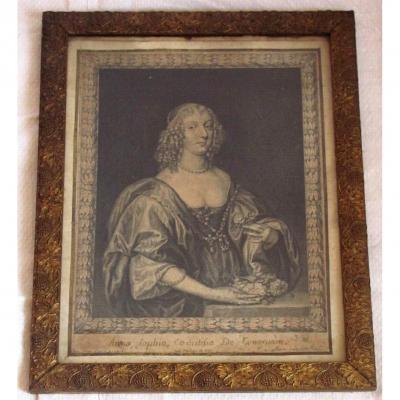 Seventeenth Engraving - Portrait Of Anna Sophia Countess Of Carnarvon - P Lombart - Australia