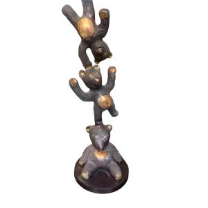 Sculpture "the Three Bears" By Philippe Berry