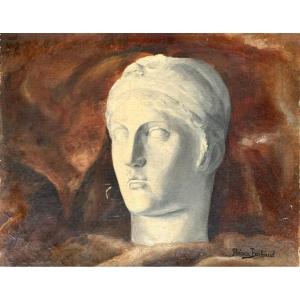 Therese Bertrand (late 19th-early 20th Century), Study Of Head In Plaster, Oil On Canvas