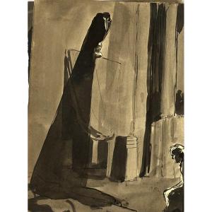 André Girard (chinon 1901-nyack (usa) 1968), The Raven, Wash Drawing, 1929