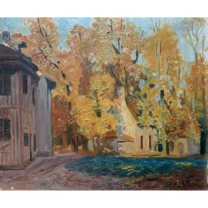Alphie Iker (born In Paris - 20th Century), Autumn At Trianon, Versailles, Oil On Canvas