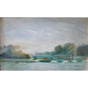 Roland Ducarré (1890-1914), Banks Of The Seine In Paris, Oil 