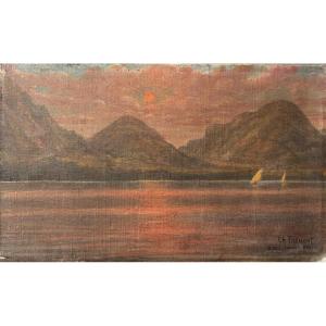 Charles Froment (19th-20th Century), The Bay Of Rio De Janeiro In Brazil, Oil On Canvas