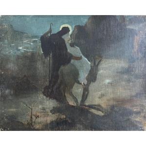 Symbolist School Of The Late 19th Century, The Flight Into Egypt, Oil On Canvas