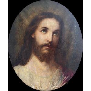Julia Beck (stockholm 1853 - Vaucresson 1935), Head Of Christ, Oil On Canvas, 1915, Sweden