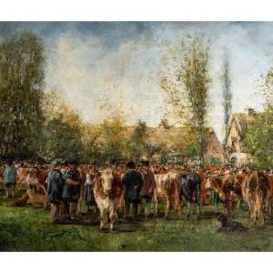 Pierre Vauthier (1845 – 1916) - The Cattle Market, Circa 1880