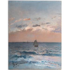 Alfred Stevens (1823 - 1906) - Marine, Le Tréport, 1890