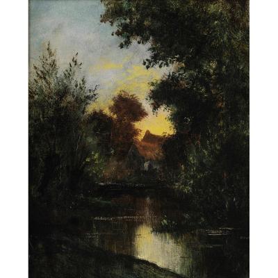 Jules Dupré (1812 - 1889) French - Mare Au Crépuscule.