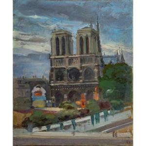 Jules Léon Flandrin (1871 - 1947) - Notre-dame De Paris, Circa 1920.