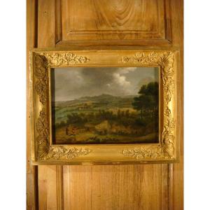 Hilly Landscape Painting - XIXth Century