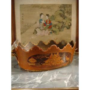 Verrière Laquée En Tôle Décor Aux Chinois - Epoque XVIII ème