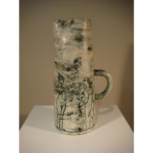Ceramic Pitcher Adam And Eve Jacques Blin