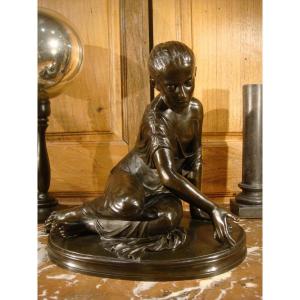 Bronze Sculpture Young Woman In Antiquity Second Empire Period