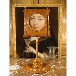 Table Magnifying Glass In Natural Wood Period 19th Century