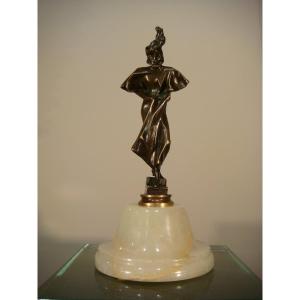 Bronze Sculpture Young Parisian In The Wind Of Van Hove - Period 1900