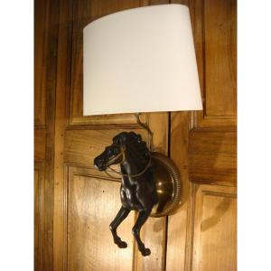 Horse Wall Lamp Period Circa 1970